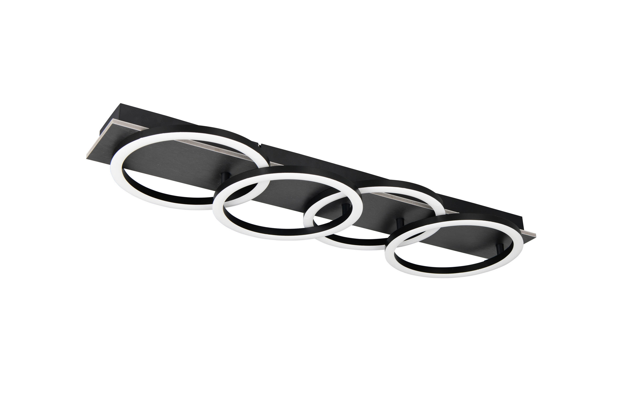 LED-DECKENLEUCHTE Cleveland 76/23/8 cm   - Schwarz, Basics, Holzwerkstoff/Kunststoff (76/23/8cm) - Novel