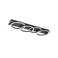 LED-DECKENLEUCHTE Cleveland 76/23/8 cm   - Schwarz, Basics, Holzwerkstoff/Kunststoff (76/23/8cm) - Novel