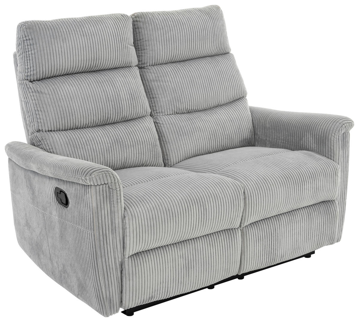 SITZGARNITUR in Cord Hellgrau  - Hellgrau/Schwarz, Design, Kunststoff/Textil (78/131/184/108/89cm) - Livetastic