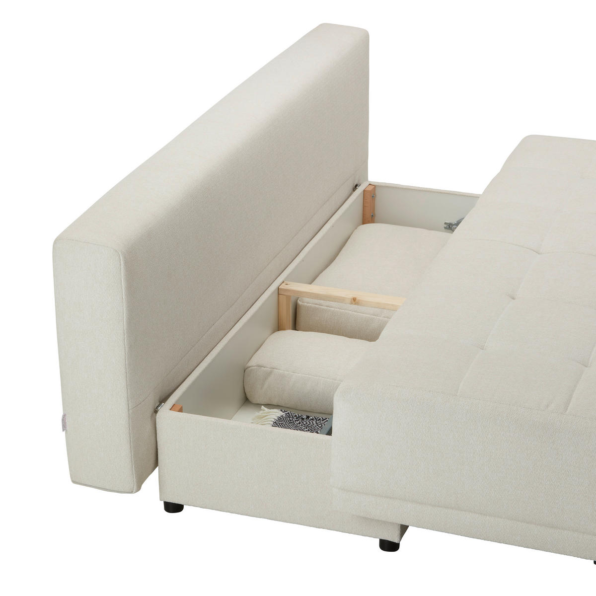 BÄDDSOFFA i flatväv vit  - vit/svart, Modern, textil (195/77/100cm) - MID.YOU