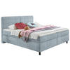 BOXSPRINGBETT 160/200 cm  in Hellblau  - Schwarz/Hellblau, Konventionell, Kunststoff/Textil (160/200cm) - Hom`in