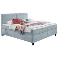 BOXSPRINGBETT 160/200 cm  in Hellblau  - Schwarz/Hellblau, Konventionell, Kunststoff/Textil (160/200cm) - Hom`in