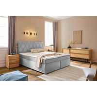 BOXSPRINGBETT 160/200 cm  in Silberfarben  - Silberfarben/Schwarz, Design, Holzwerkstoff/Kunststoff (160/200cm) - Xora