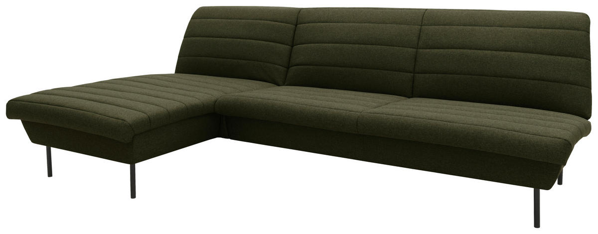 ECKSOFA in Webstoff Grün  168/274 cm  - Schwarz/Grün, Design, Textil/Metall (168/274cm) - LOOKS by W.Joop