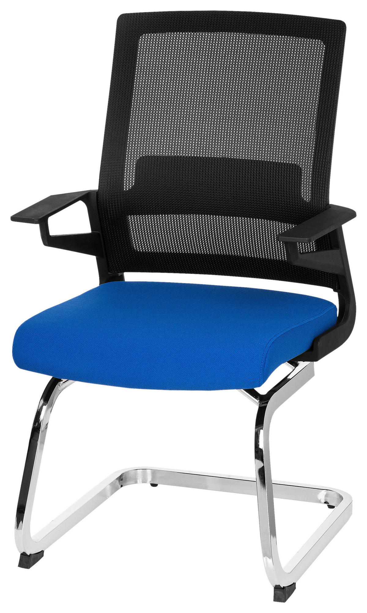 BESUCHERSTUHL Blau, Schwarz  - Chromfarben/Blau, MODERN, Kunststoff/Textil (59/95/54cm) - MID.YOU