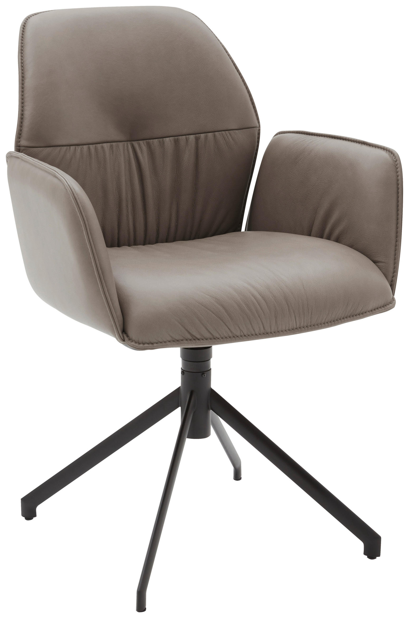 ARMLEHNSTUHL  in Echtleder pigmentiert  - Taupe/Schwarz, Design, Leder (66/89/66cm) - Dieter Knoll