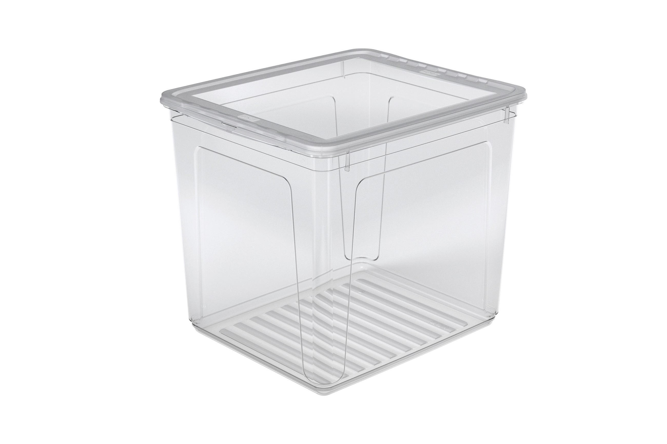 Škatla s pokrovom bea   39/33,5/35 cm     - prosojno, Basics, umetna masa (39/33,5/35cm)