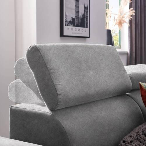 Thumbnail - Stylife Ecksofa, Grau, Textil, 3-4-Sitzer, Ottomane rechts, L-Form, 261x191 cm, Typenauswahl, Stoffauswahl, seitenverkeh...