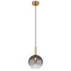 HÄNGELEUCHTE 18/120 cm    - Klar/Messingfarben, Design, Glas/Metall (18/120cm) - Globo