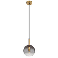 HÄNGELEUCHTE 18/120 cm    - Klar/Messingfarben, Design, Glas/Metall (18/120cm) - Globo