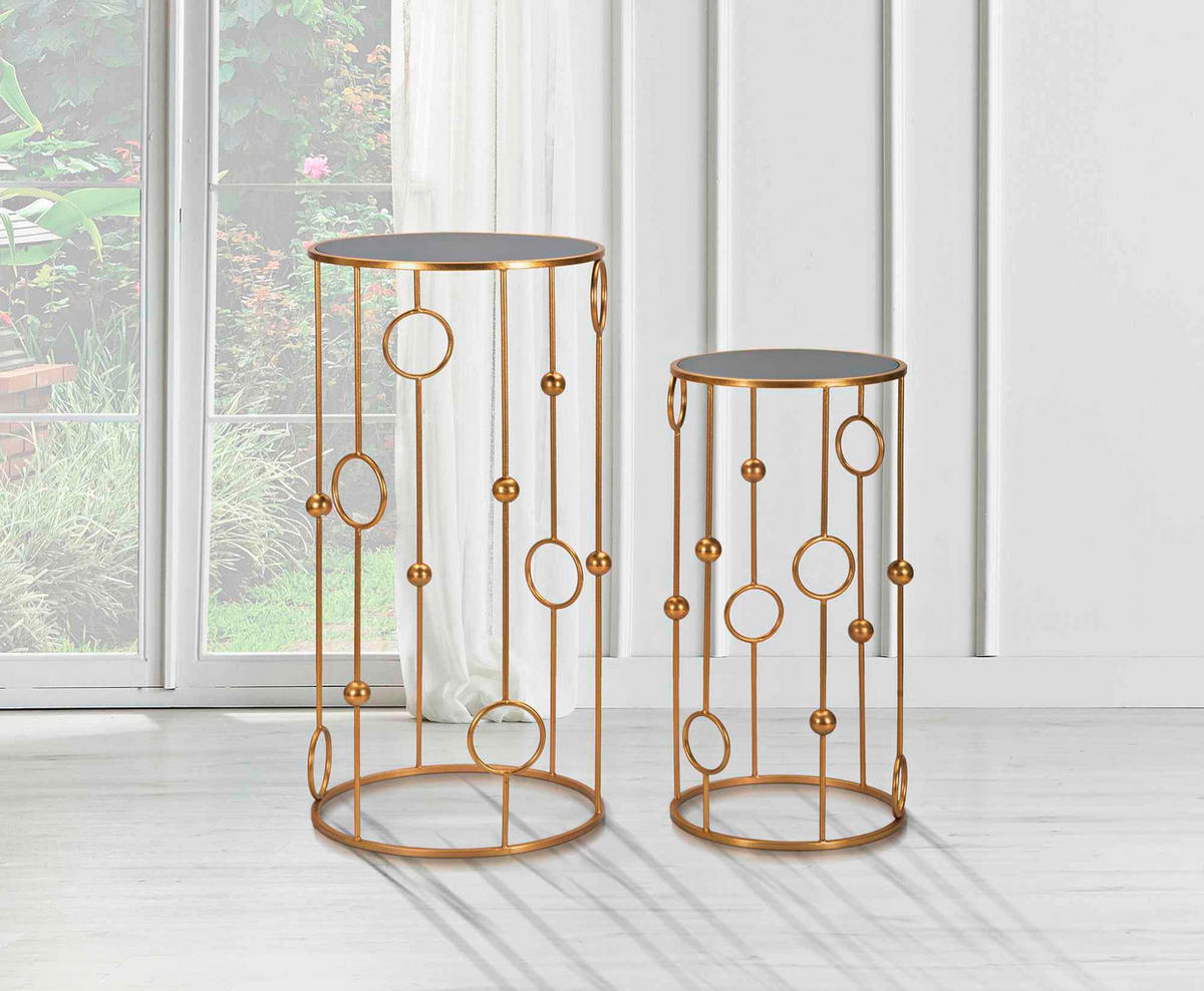 COUCHTISCH - Goldfarben, Basics, Glas/Holzwerkstoff (50/100/50cm)