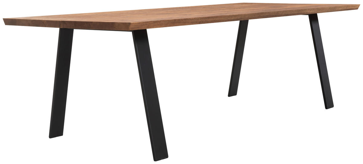 MATBORD ekfärgad, svart rektangulär  finns i olika trädekorer, finns i olika storlekar, utdragbar  - svart/ekfärgad, Klassisk, metall/trä (240/110/76cm) - Welnova