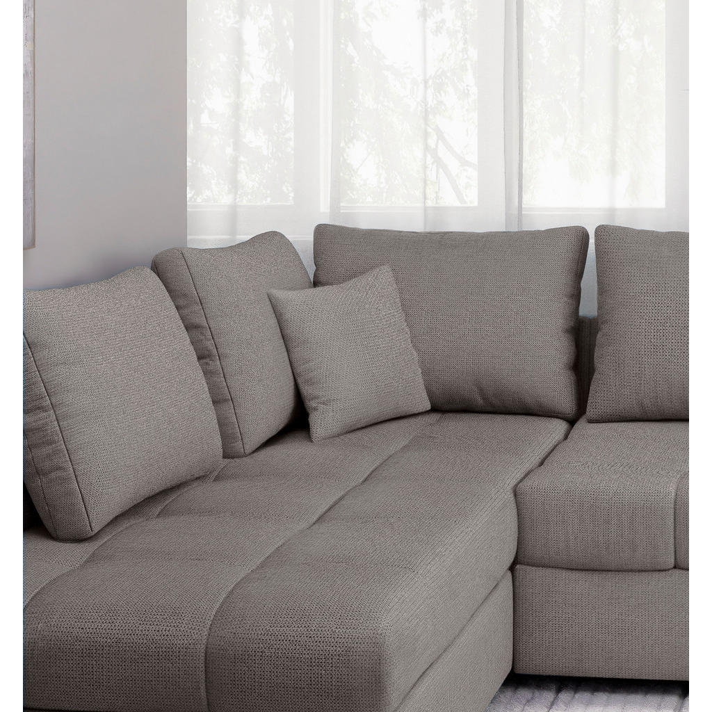 Thumbnail - Mid.you Eckschlafsofa Alvito, Graubraun, Textil, Buche, 4-Sitzer, Füllung: Schaumstoff, 298x202 cm, Made in EU, Liegefun...