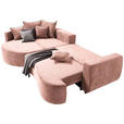 ECKSOFA in Chenille Rosa  - Schwarz/Rosa, Design, Kunststoff/Textil (194/307cm) - Carryhome