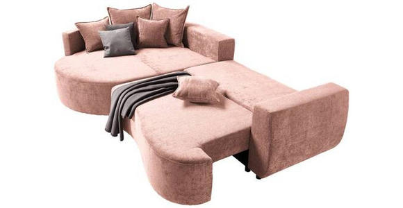 ECKSOFA in Chenille Rosa  - Schwarz/Rosa, Design, Kunststoff/Textil (194/307cm) - Carryhome