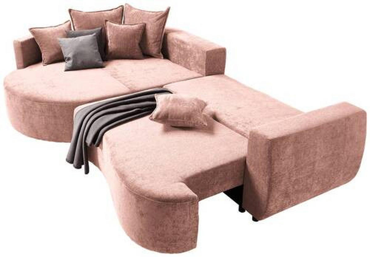 ECKSOFA in Chenille Rosa  194/307 cm  - Schwarz/Rosa, Design, Kunststoff/Textil (194/307cm) - Carryhome