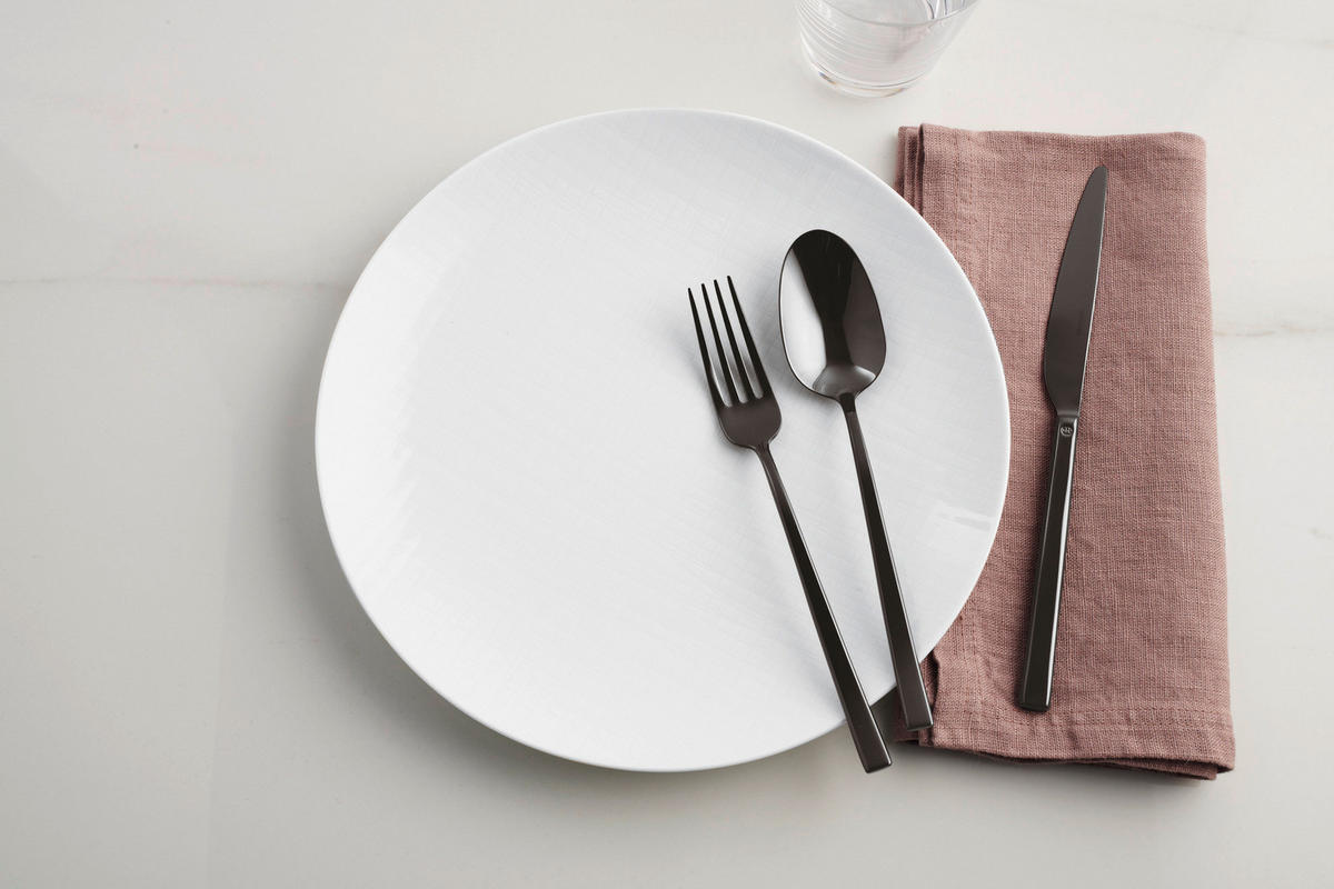 BESTECKSET ROCK 60-teilig Edelstahl  - Schwarz, Basics, Metall - Sambonet