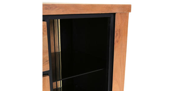 SIDEBOARD in 135/80/44 cm - Schwarz/Akaziefarben, LIFESTYLE, Glas/Holz (135/80/44cm) - Landscape