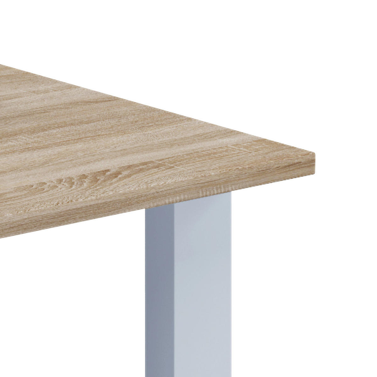 SCHREIBTISCH 140/80/76 cm  in Weiß, Sonoma Eiche  - Weiß/Sonoma Eiche, MODERN, Holzwerkstoff/Metall (140/80/76cm) - MID.YOU