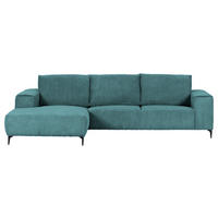 ECKSOFA in Cord Petrol  - Petrol/Schwarz, Konventionell, Textil/Metall (170/285cm) - Carryhome