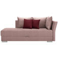 LIEGE in Webstoff Rosa  - Chromfarben/Bordeaux, Design, Kunststoff/Textil (220/93/100cm) - Xora