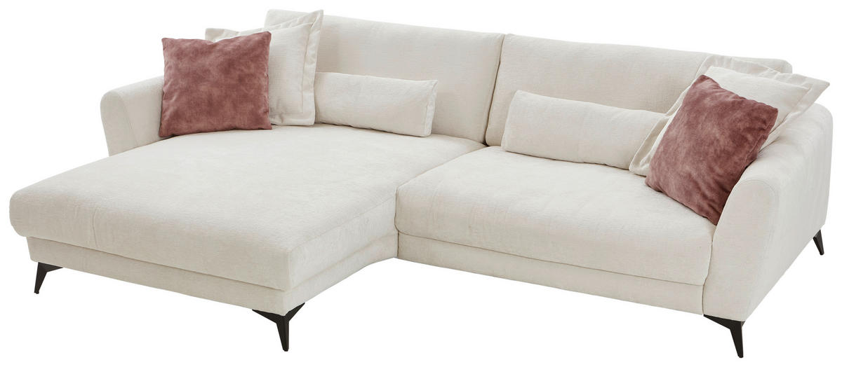 ECKSOFA Naturfarben Chenille  - Schwarz/Naturfarben, Design, Textil/Metall (194/288cm) - Niels Andersson