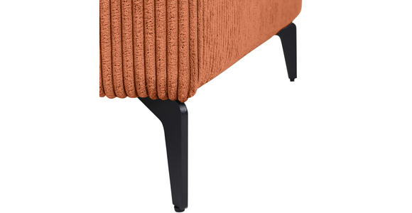 ECKSOFA  in Cord Rostfarben  170/285 cm  - Rostfarben/Schwarz, KONVENTIONELL, Textil/Metall (170/285cm) - Carryhome