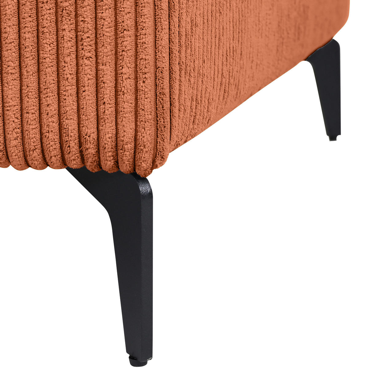 ECKSOFA in Cord Rostfarben  - Rostfarben/Schwarz, Konventionell, Textil/Metall (170/285cm) - Carryhome