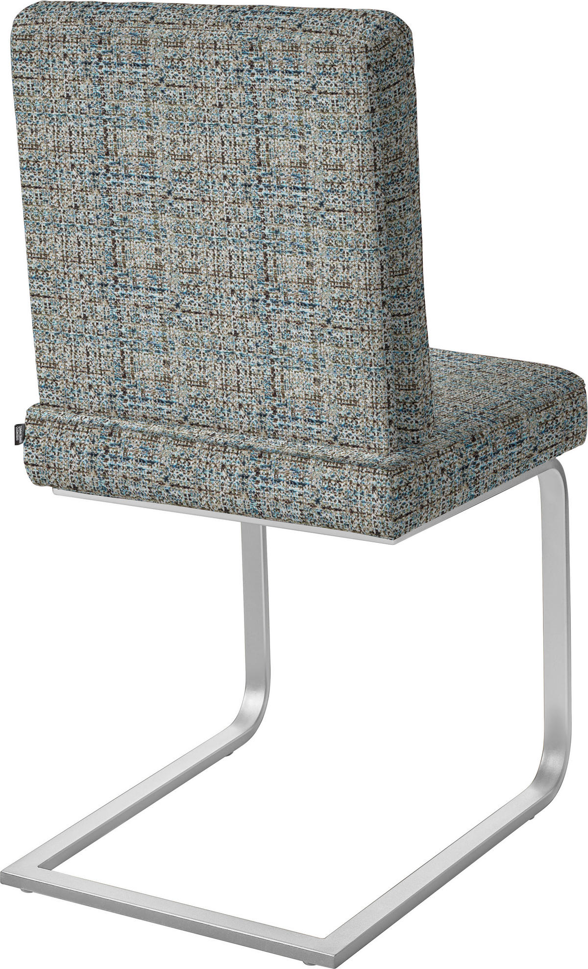 SCHWINGSTUHL  in Stahl Flachgewebe  - Blau/Chromfarben, Design, Textil/Metall (60/92/60cm) - Dieter Knoll