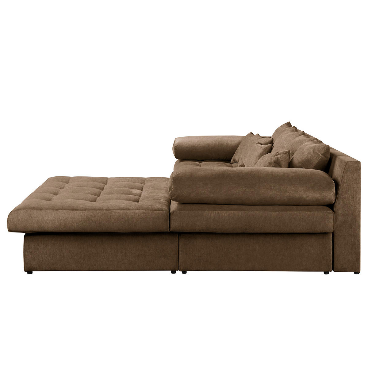 ECKSOFA Naomi Braun Mikrofaser Rückenkissen  - Schwarz/Braun, Design, Kunststoff/Textil (284/243cm) - P & B