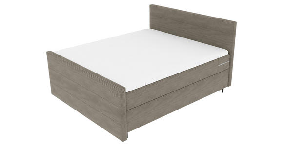 BOXSPRINGBETT 180/200 cm  in Graubraun  - Graubraun/Schwarz, KONVENTIONELL, Textil/Metall (180/200cm) - Carryhome