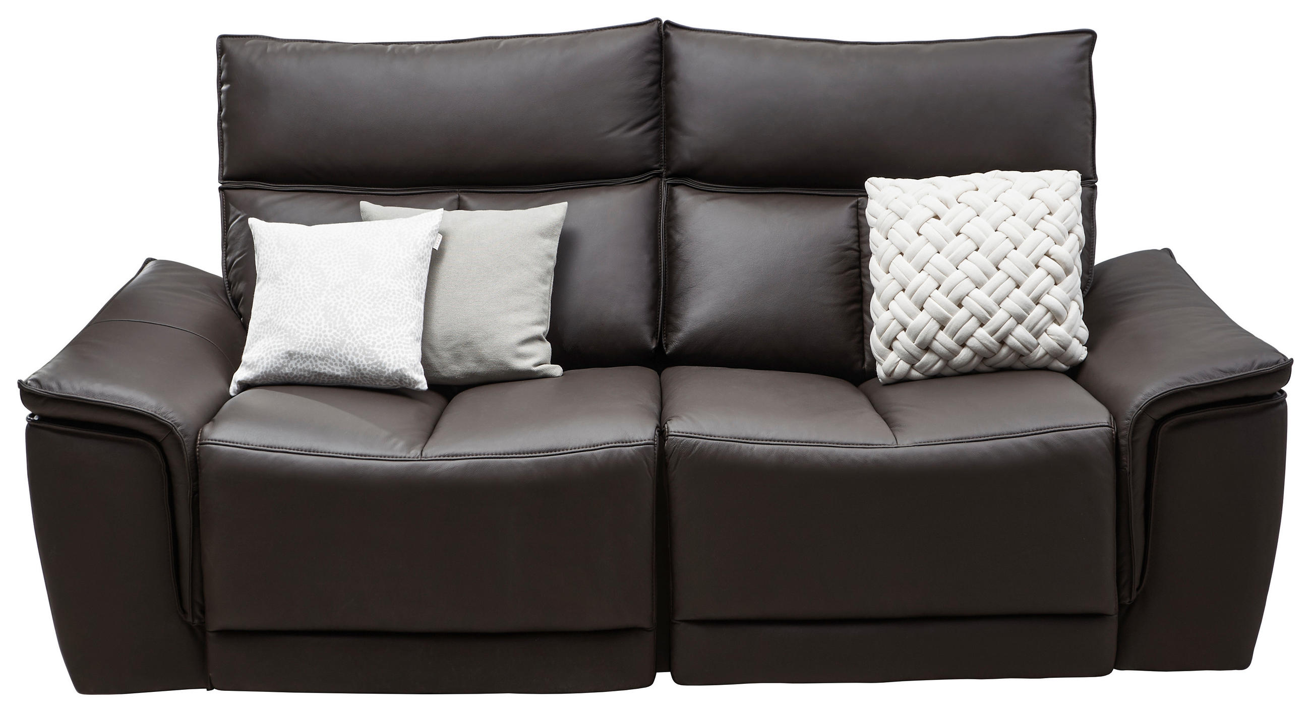 2-SED,  temno rjava usnje  - temno rjava, Konvencionalno, usnje (190/102/100cm) - Celina Home
