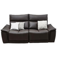 2-SED,  temno rjava usnje  - temno rjava, Konvencionalno, usnje (190/102/100cm) - Celina Home