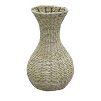 KOŠÍKOVÁ VÁZA, kov, přírodní materiály, 40 cm - přírodní barvy, Lifestyle, kov/přírodní materiály (25/40cm) - Landscape