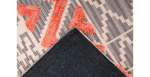 FLACHWEBETEPPICH 120/170 cm Grau, Koralle - Koralle/Grau, Design, Textil (120/170cm) - Novel