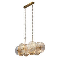 HÄNGELEUCHTE WAGON WHEEL 90/120/16 cm   - Messingfarben, LIFESTYLE, Glas/Metall (90/120/16cm) - Searchlight