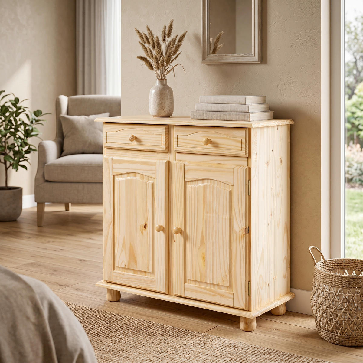 KOMMODE 88/87/43 cm 2 Schublade(n)  - Naturfarben, Lifestyle, Holz (88/87/43cm) - MID.YOU