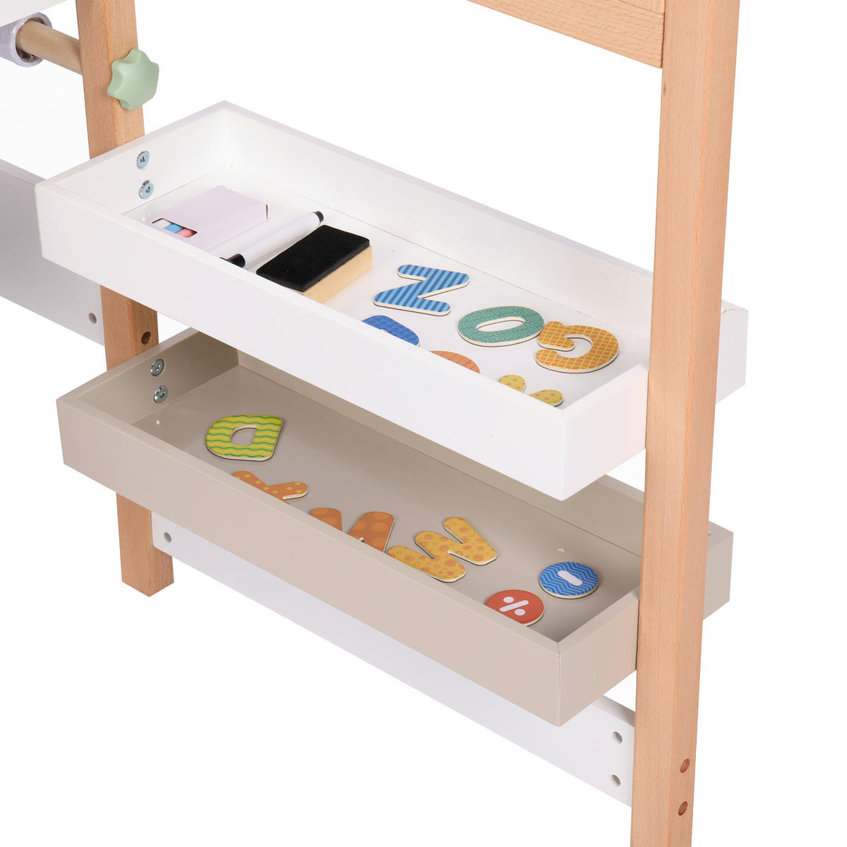 KINDERSCHREIBTISCH MIT STUHL - Buchefarben/Weiß, KONVENTIONELL, Holz/Papier (88/71/100cm)