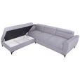 ECKSOFA Grau Velours  - Schwarz/Grau, KONVENTIONELL, Textil/Metall (217/255cm) - Carryhome