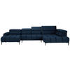 WOHNLANDSCHAFT in Webstoff Dunkelblau  - Schwarz/Dunkelblau, Design, Textil/Metall (177/385/216cm) - Welnova