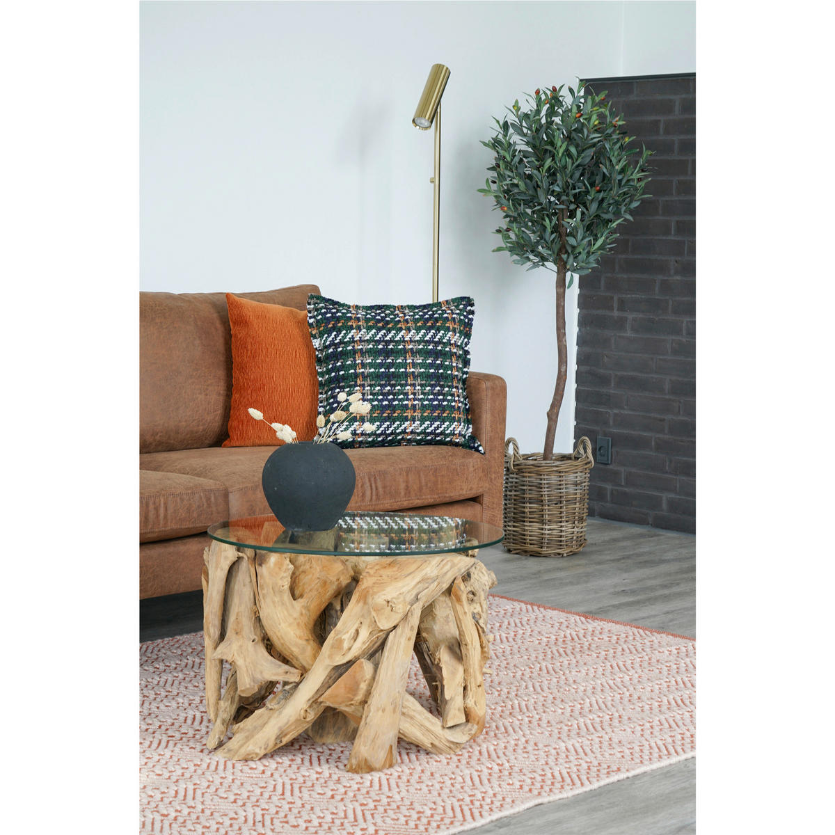 KUNSTPFLANZE Olive 150 cm  - Hellbraun/Schwarz, Basics, Kunststoff (150cm)