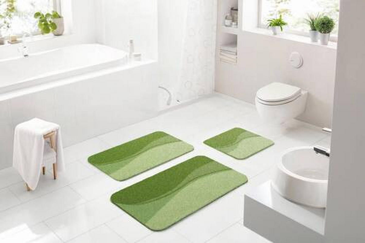 BADEMATTE Grün 50/80 cm  - Grün, Basics, Kunststoff/Textil (50/80cm) - Grund