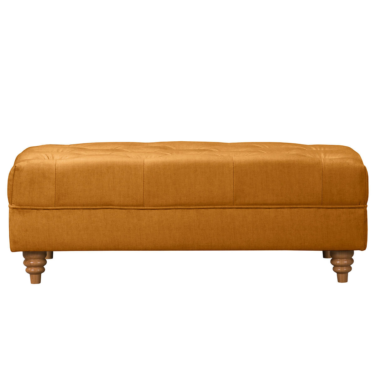 HOCKER Laura Mikrofaser Bernsteinfarben  - Bernsteinfarben/Braun, Design, Holz/Textil (96/35/62cm) - P & B