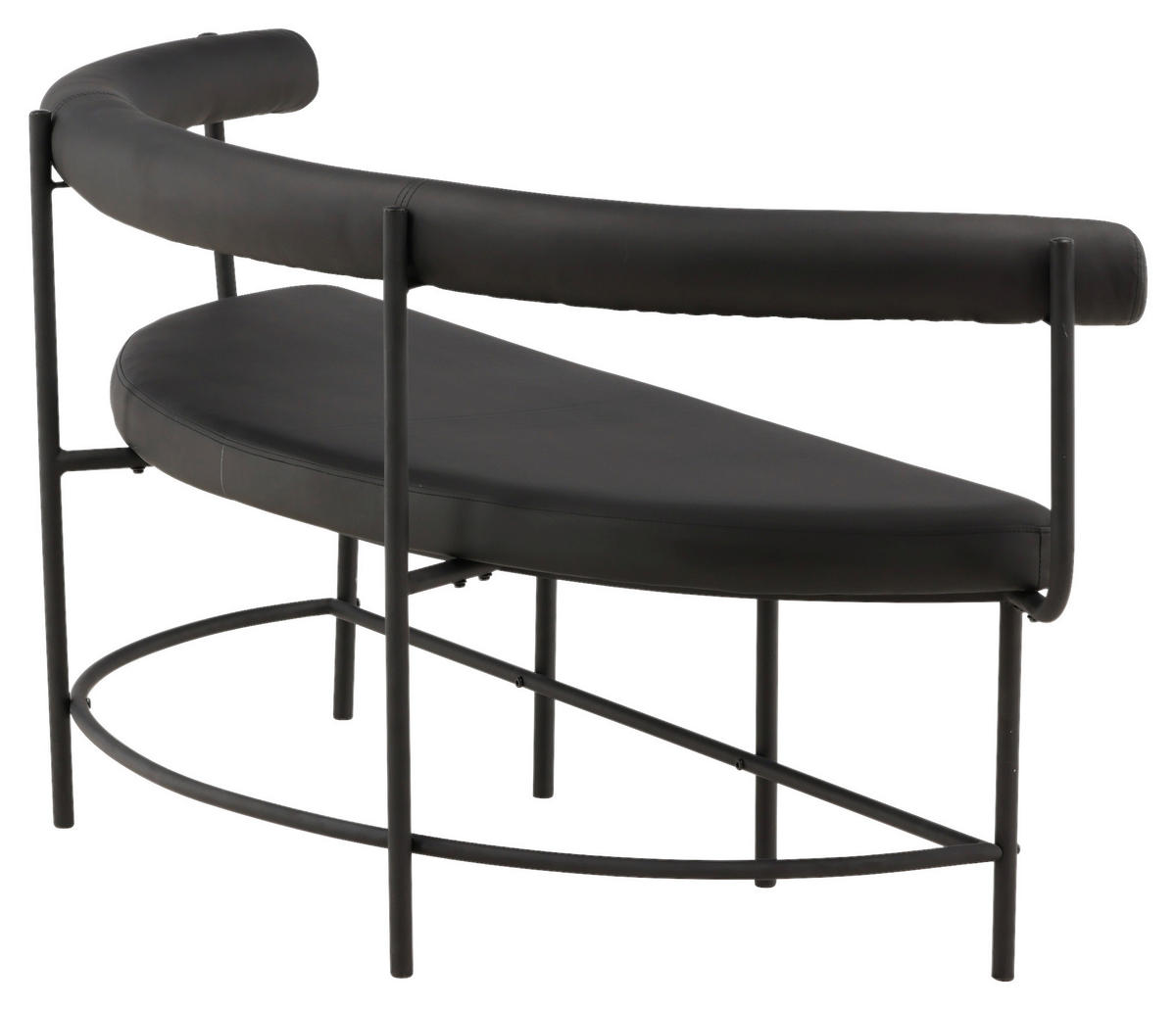 SITZBANK  in 165/75/51 cm  - Schwarz, Design, Textil/Metall (165/75/51cm) - Livetastic