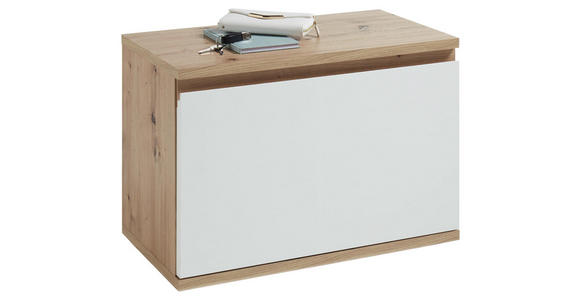 GARDEROBENBANK 65/46/36 cm - Eichefarben/Weiß, KONVENTIONELL, Holzwerkstoff (65/46/36cm) - Xora