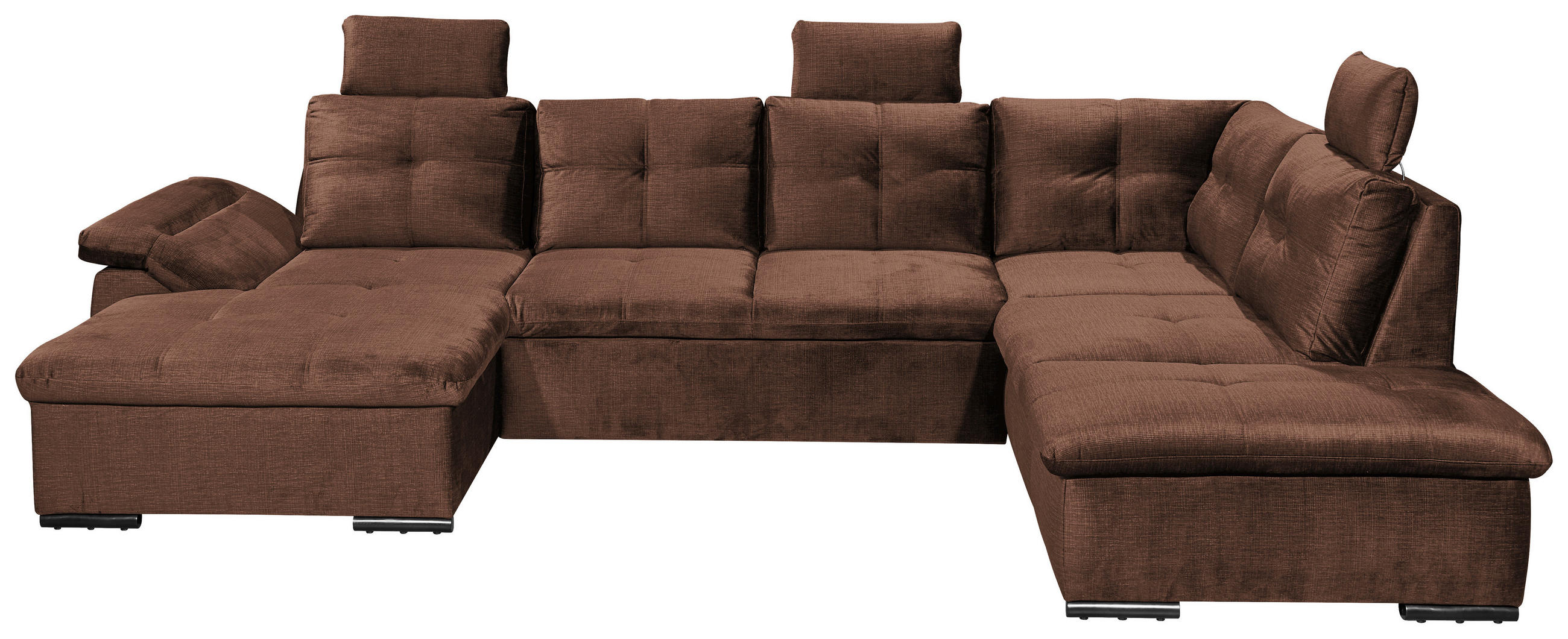 WOHNLANDSCHAFT in Mikrovelours Kupferfarben  - Schwarz/Kupferfarben, KONVENTIONELL, Kunststoff/Textil (127/334/217cm) - Carryhome