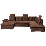 WOHNLANDSCHAFT in Mikrovelours Kupferfarben  - Schwarz/Kupferfarben, KONVENTIONELL, Kunststoff/Textil (127/334/217cm) - Carryhome