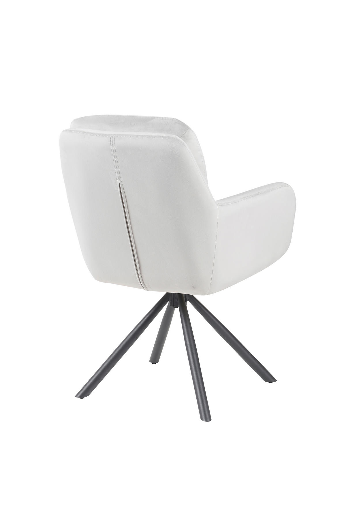 ARMLEHNSTUHL-SET 2 Stück Sitzfläche 360° drehbar, inklusive Armlehnen Samt, Velours  - Hellgrau/Schwarz, MODERN, Textil/Metall (63/89/70cm) - MID.YOU