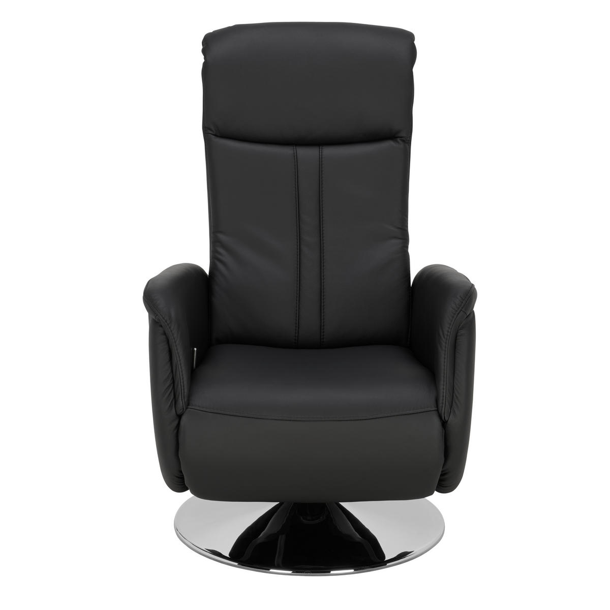 RELAXAČNÍ KŘESLO, kůže, černá - černá/barvy chromu, Design, kov/kůže (71/108/83cm) - Beldomo Premium