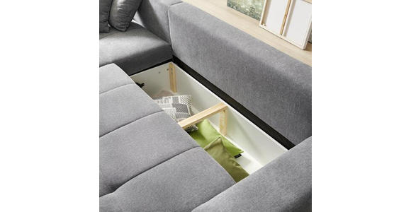 ECKSOFA in Webstoff Braun  - Silberfarben/Braun, Design, Kunststoff/Textil (194/280cm) - Carryhome